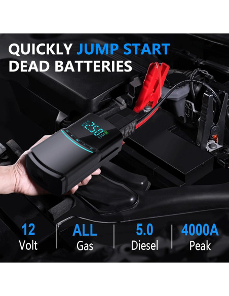 Arrancador de coche CalmBloom BN03 4000A con compresor 150PSI