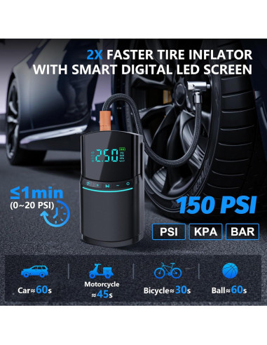 Arrancador de coche CalmBloom BN03 4000A con compresor 150PSI