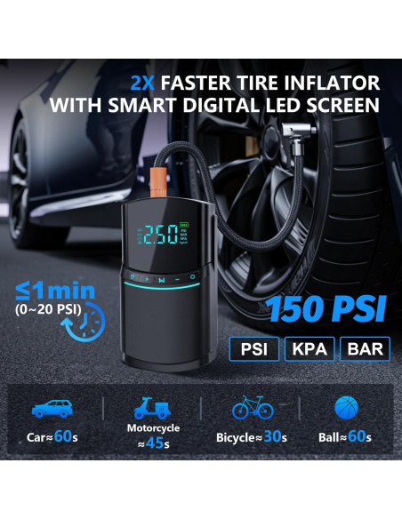 Arrancador de coche CalmBloom BN03 4000A con compresor 150PSI