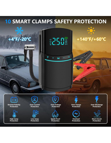 Arrancador de coche CalmBloom BN03 4000A con compresor 150PSI