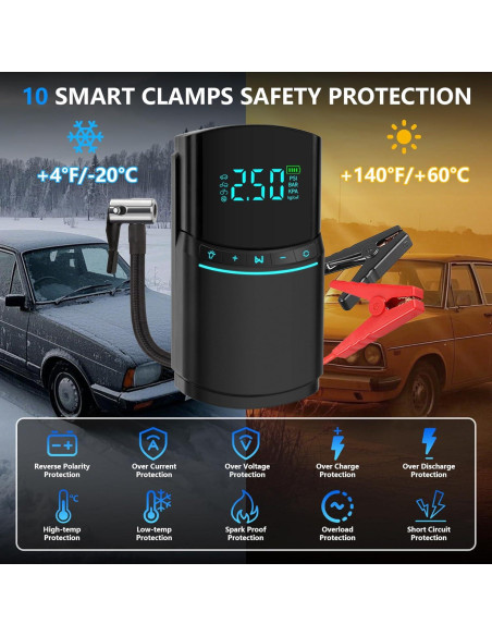 Arrancador de coche CalmBloom BN03 4000A con compresor 150PSI