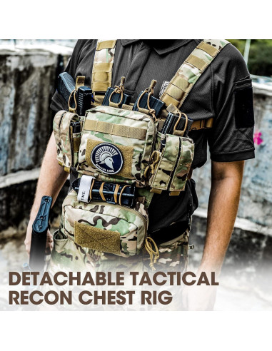 Chaleco Táctico VISMIX Ajustable Camo con 8 Bolsas Molle