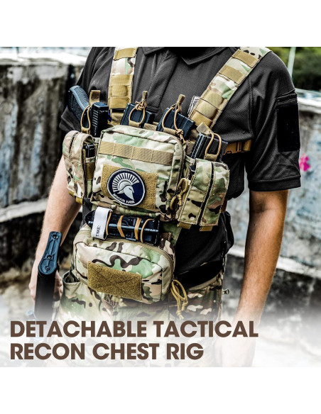 Chaleco Táctico VISMIX Ajustable Camo con 8 Bolsas Molle