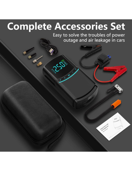 Arrancador de coche CalmBloom BN03 4000A con compresor 150PSI