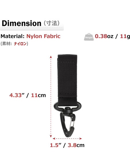 Cadena de Llavero Táctica Azarxis con Clip y Mosquetones