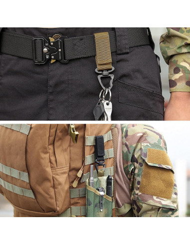 Cadena de Llavero Táctica Azarxis con Clip y Mosquetones