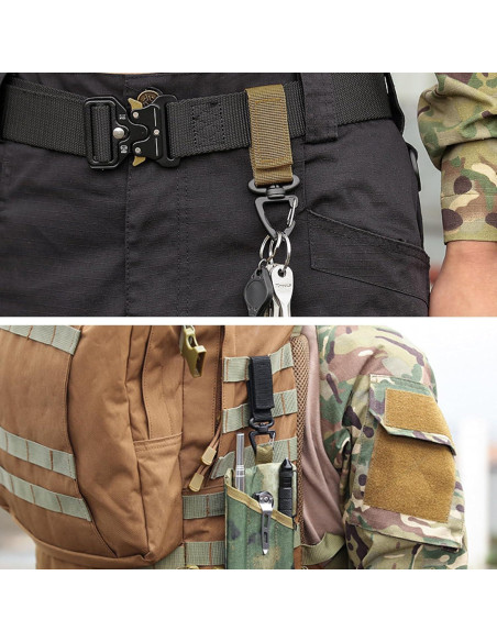 Cadena de Llavero Táctica Azarxis con Clip y Mosquetones