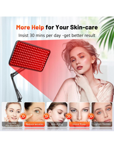 Lámpara de Terapia de Luz Roja HALIDODO 660/850/940nm Ajustable