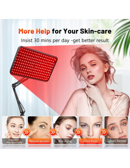 Lámpara de Terapia de Luz Roja HALIDODO 660/850/940nm Ajustable