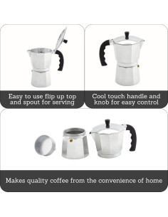 Cafetera Espresso IMUSA de Aluminio 3 Tazas Plata 2