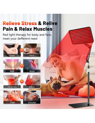 Lámpara de Terapia de Luz Roja HALIDODO 660/850/940nm Ajustable