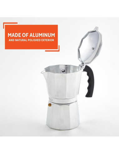 Cafetera Espresso IMUSA de Aluminio 3 Tazas Plata