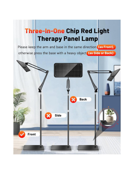 Lámpara de Terapia de Luz Roja HALIDODO 660/850/940nm Ajustable