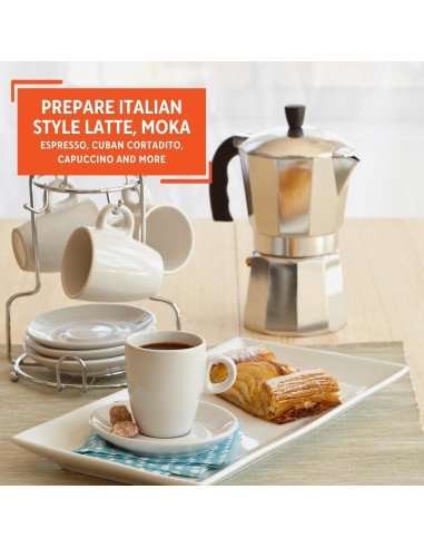 Cafetera Espresso IMUSA de Aluminio 3 Tazas Plata