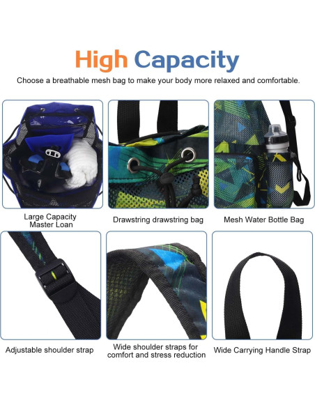 Mochila de Malla RHCPFOVR para Natación - 30x15x46cm