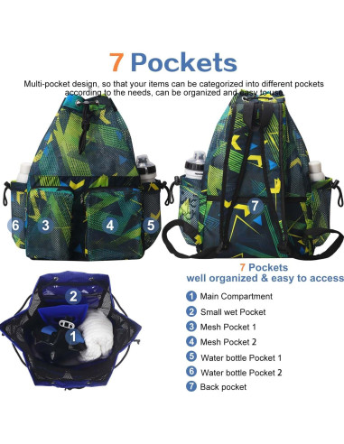 Mochila de Malla RHCPFOVR para Natación - 30x15x46cm