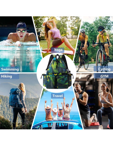 Mochila de Malla RHCPFOVR para Natación - 30x15x46cm