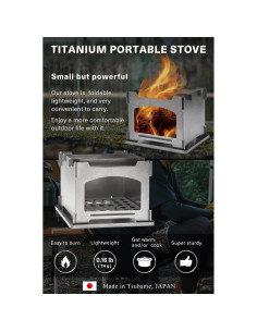 Estufa de Camping Wablade Titanio Plegable 0.045kg Compacta 2