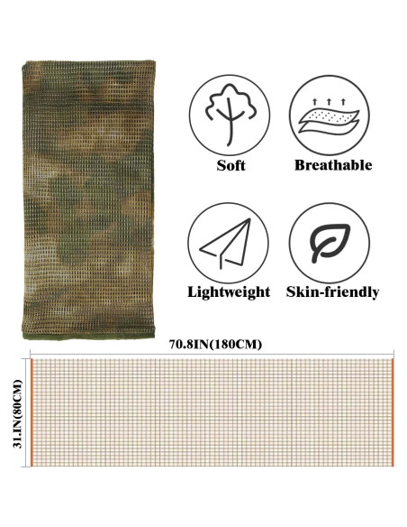 Bufanda Táctica HYOUT Camuflaje Woodland 180x84 cm