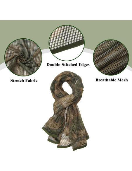 Bufanda Táctica HYOUT Camuflaje Woodland 180x84 cm