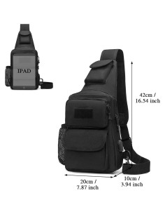 Bolsa Táctica BAIGIO Bandolera Un Solo Tirante 42x10x20cm 2