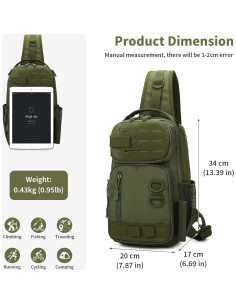 Bolsa Táctica CamGo Molle 20x17x34cm Impermeable 2