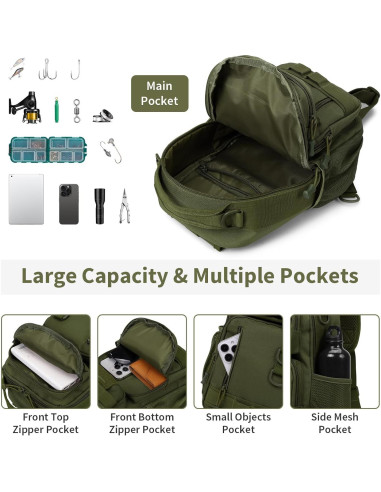 Bolsa Táctica CamGo Molle 20x17x34cm Impermeable