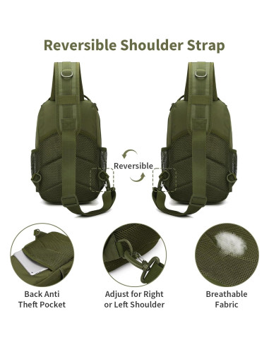 Bolsa Táctica CamGo Molle 20x17x34cm Impermeable