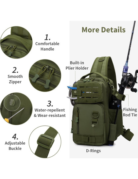 Bolsa Táctica CamGo Molle 20x17x34cm Impermeable