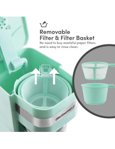 Cafetera Personal Elite Gourmet EHC117M 14 oz Verde Menta 2