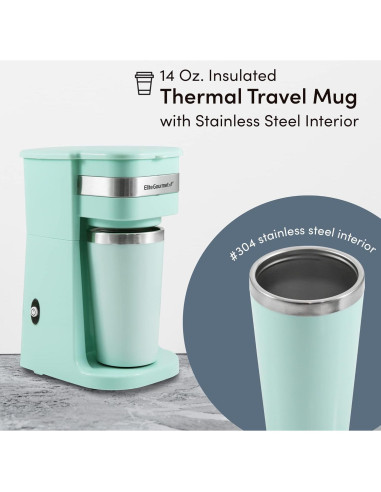 Cafetera Personal Elite Gourmet EHC117M 14 oz Verde Menta