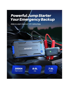 Arrancador de Coche AUTOONE 3500A Portátil con USB y LED 2