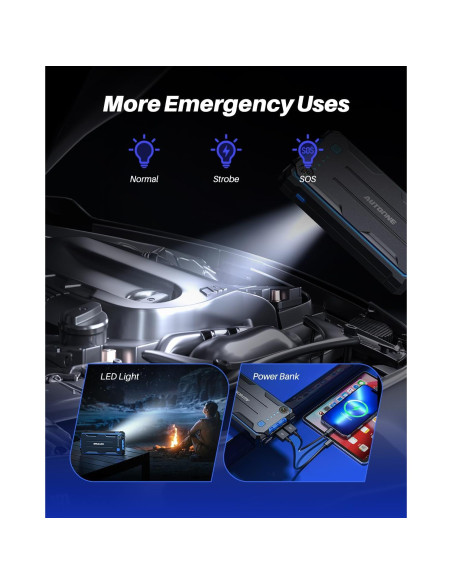 Arrancador de Coche AUTOONE 3500A Portátil con USB y LED