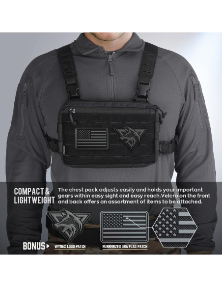 Bolsa de Pecho WYNEX Wy-0212B Negra para Senderismo