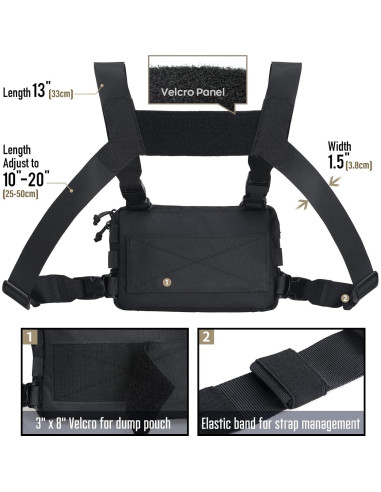 Bolsa de Pecho WYNEX Wy-0212B Negra para Senderismo