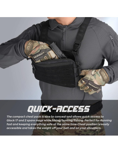 Bolsa de Pecho WYNEX Wy-0212B Negra para Senderismo