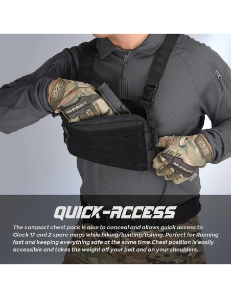 Bolsa de Pecho WYNEX Wy-0212B Negra para Senderismo