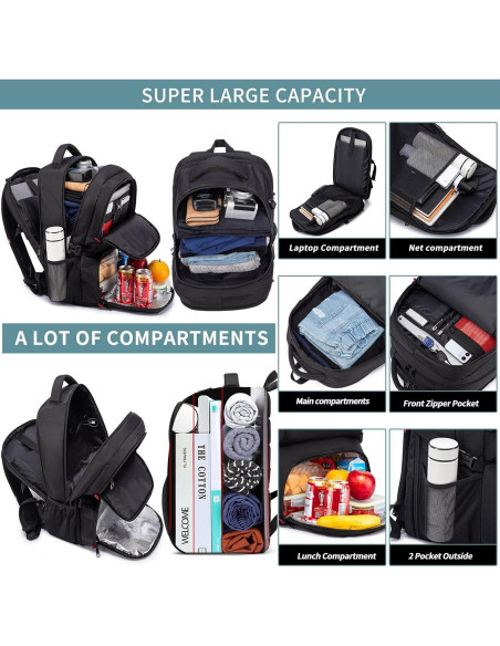 Mochila HILUSEN 50L Térmica para Laptop 17" Resistente Agua