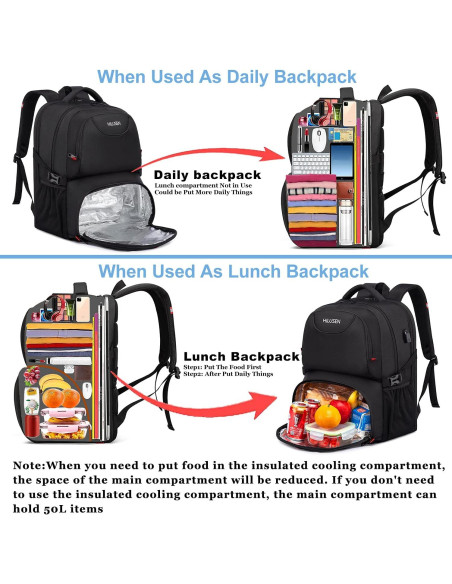 Mochila HILUSEN 50L Térmica para Laptop 17" Resistente Agua