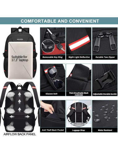 Mochila HILUSEN 50L Térmica para Laptop 17" Resistente Agua