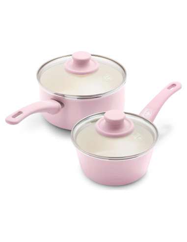 Juego de Cacerolas GreenLife Rosa 1.89L Cerámica Antiadherente