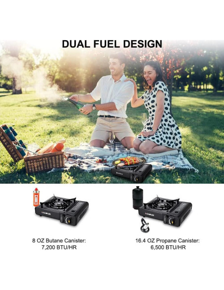 Estufa Portátil Doble Combustible Camplux JK-5310 1.5kg