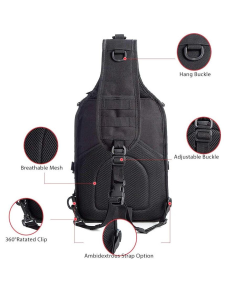 Bolsa de Bandolera Táctica HAOMUK Rover 35 cm Resistente