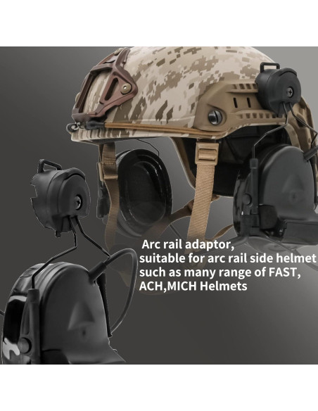 Auriculares Tácticos Hearangel con Adaptador Riel ARC Negro