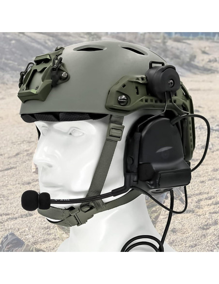 Auriculares Tácticos Hearangel con Adaptador Riel ARC Negro