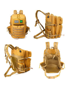 Mochila Táctica 45L Green Canyon Caqui con USB y Molle 2