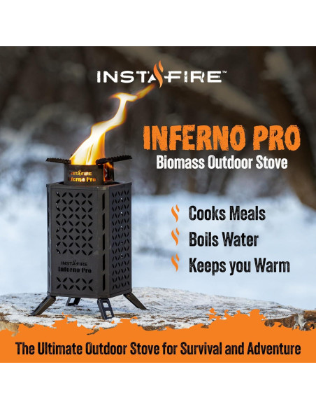 Estufa de Biomasa InstaFire Inferno Pro 1.22 kg Compacta