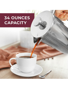 Cafetera Francesa Mueller 34oz Acero Inoxidable Doble Pared 2