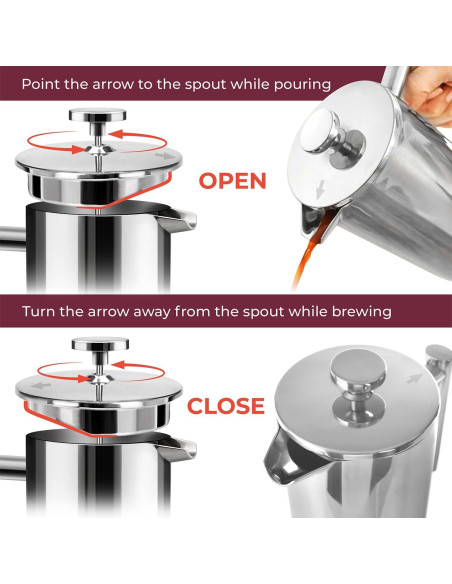 Cafetera Francesa Mueller 34oz Acero Inoxidable Doble Pared