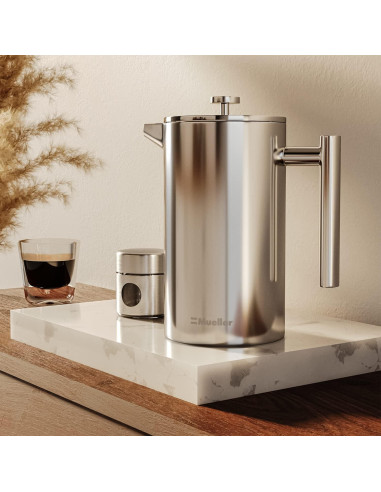 Cafetera Francesa Mueller 34oz Acero Inoxidable Doble Pared